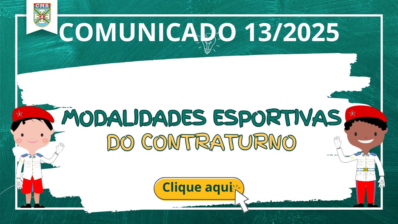 COMUNICADO NR 13/2025 - MODALIDADES ESPORTIVAS DO CONTRATURNO